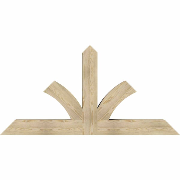 Ekena Millwork Richland Rough Sawn Timber Gable Bracket, Douglas Fir, 72"W x 36"H x 6"D x 6"F, 12/12 Pitch GBW072X36X0606RIC00RDF - main